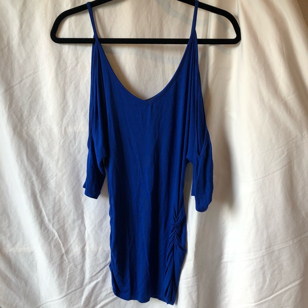 Bebe Royal Blue Cold Shoulder Top